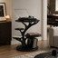 Sculptural Side Table – Solid Wood Magazine Rack Table for Modern Living Room Decor