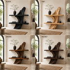 Sculptural Wood Display Shelf – Solid Wood Wall Console with Natural Driftwood Base