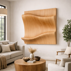 Organic Wooden Wall Art Panel – Sculptural Modern Décor