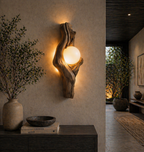 Sculptural Wall Light – Solid Wood Modern Sconce for Home Decor