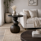 Sculptural Side Table – Handmade Solid Wood Table for Modern Home