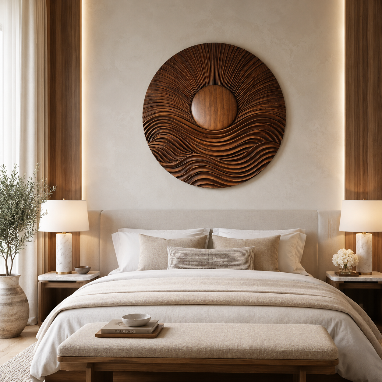 Radiant Sun & Wave Wood Wall Art