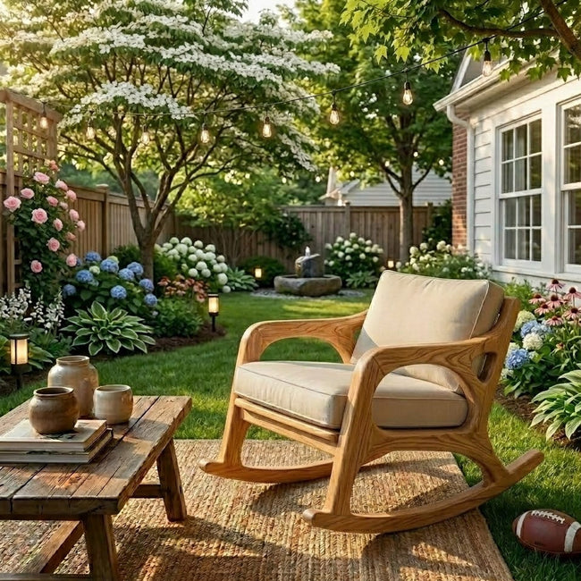 Outdoor Rocking Chair – Solid Wood Lounge Chair Main Image