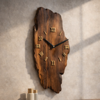 Live Edge Wall Clock – Solid Wood Rustic Clock for Modern Farmhouse Decor