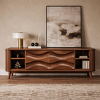 Solid Wood TV Stand – Modern Natural Media Console