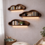 Solid Wood Sculptural Cloud Floating Shelves – Wall Display
