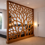 Tree Pattern Room Divider – Solid Wood Modern Panel for Living Room Decor