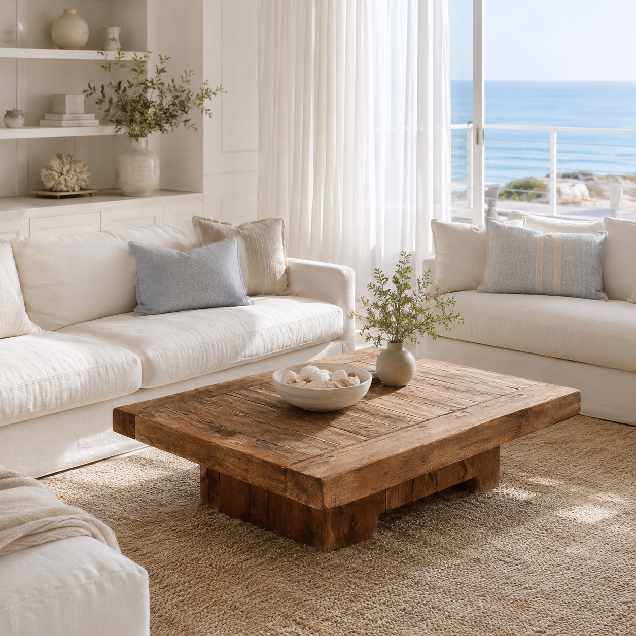 Solid Wood Coffee Table – Modern Natural Furniture for Living Rooms