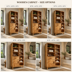 Wood Bathroom Storage Cabinet – Solid Wood Linen Cabinet with Shelves for Bathroom Decor