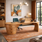 Sculptural Desk – Handmade Solid Wood Desk for Executive Office