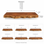 Live Edge Wood Floating Bathroom Vanity – Solid Wood Wall Mounted Sink Console for Bathroom Decor