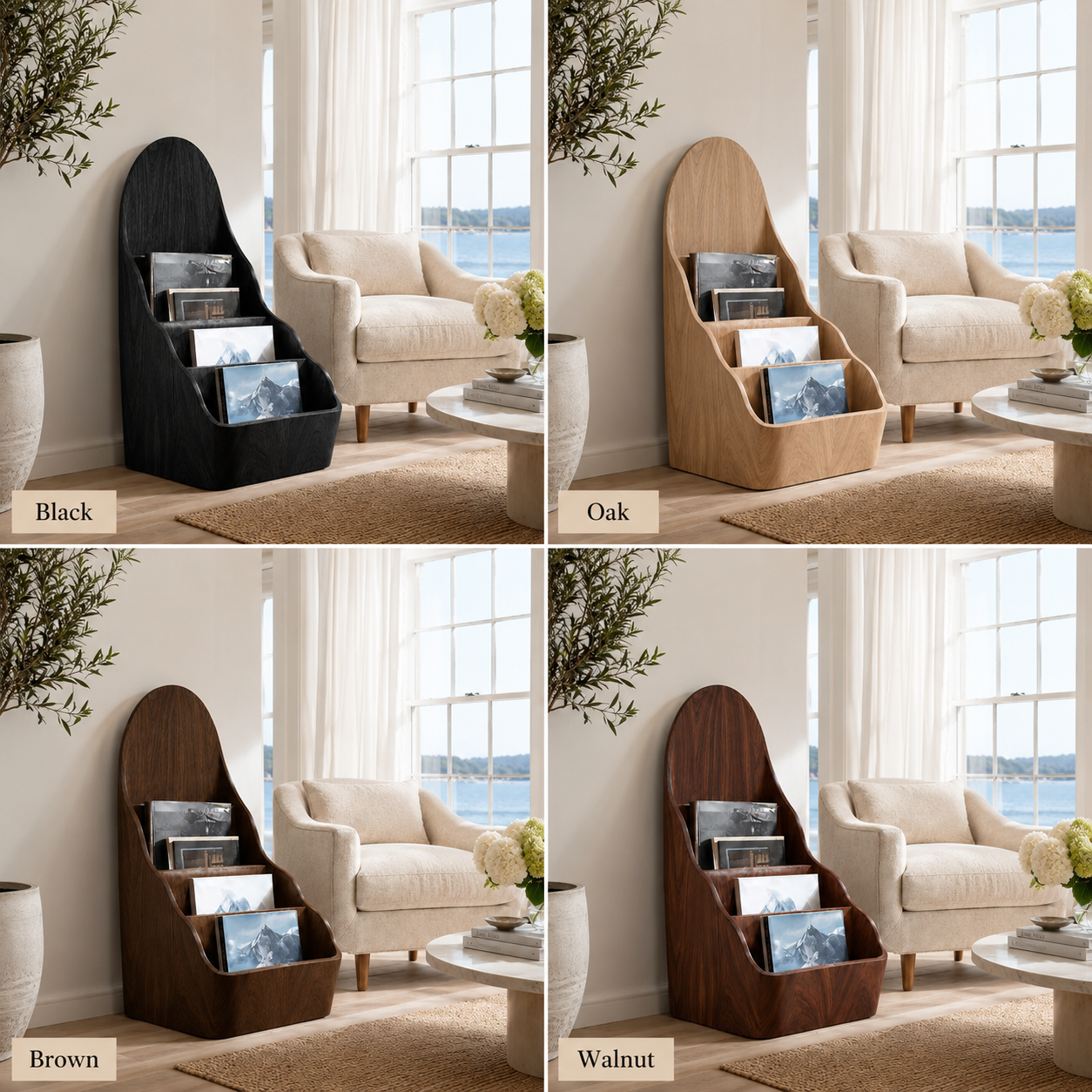 Magazine Rack – Solid Wood Display Stand for Living Room