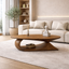 Sculptural Solid Wood Coffee Table – Organic Curved Design