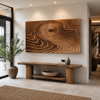 Tree Ring Wood Wall Art – Solid Wood Carved Wall Decor for Living Room Decor