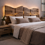 Live Edge Bed Frame – Solid Wood Bed with LED Headboard