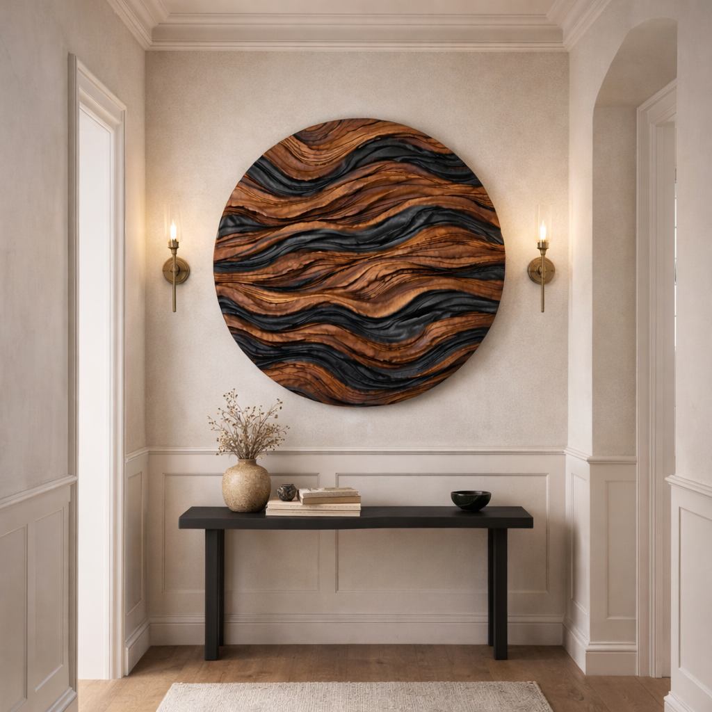 Carved Wooden Wall Art – Modern Natural Leaf Wall Sculpture