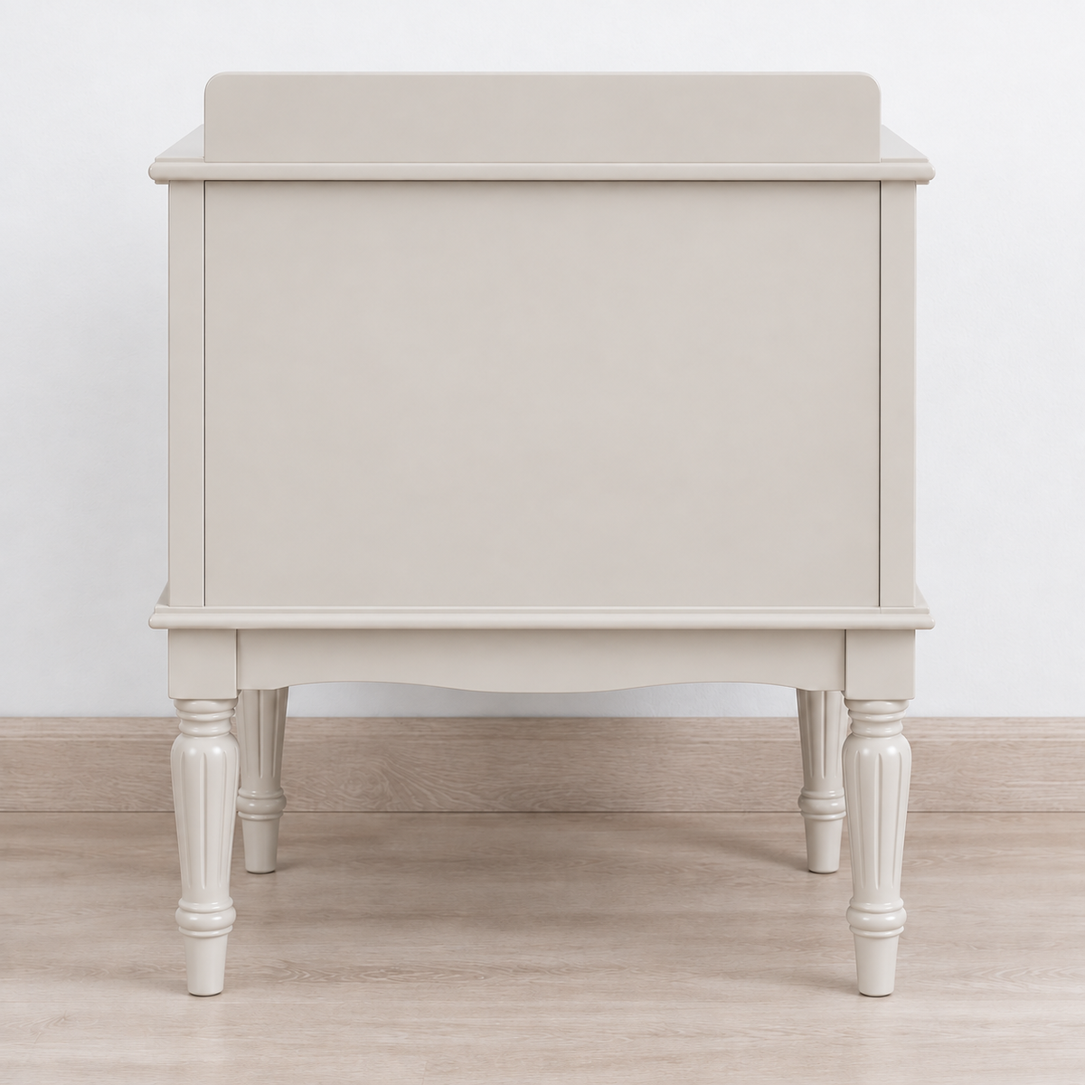 Patterned Drawer Nightstand with Turned Legs