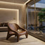 Sculptural Lounge Chair – Solid Wood Accent Chair for Modern Living Room