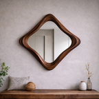 Solid Wood Wall Mirror – Modern Natural Bathroom Mirror Design