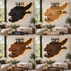 Live Edge Wood Wall Wine Rack