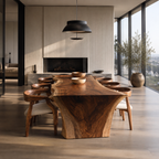 Live Edge Wood Dining Table – Solid Wood Statement Table for Dining Room Decor