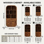 Rounded Wood Bathroom Cabinet – Solid Wood Wall Mounted Storage Cabinet for Bathroom Decor