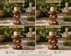 Twisted Planter Stand – Solid Wood Plant Stand for Indoor and Outdoor Decor