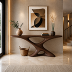 X-Base Console Table – Sculptural Solid Wood Entryway Table