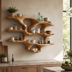 Wall-Mounted Kitchen Shelf – Solid Wood Organizer Shelf for Kitchen Decor