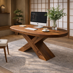 X-Base Dining Table – Solid Wood Table for Kitchen and Dining Room