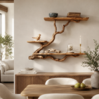 Tree Branch Wall Shelf – Solid Wood Display Shelf for Living Room