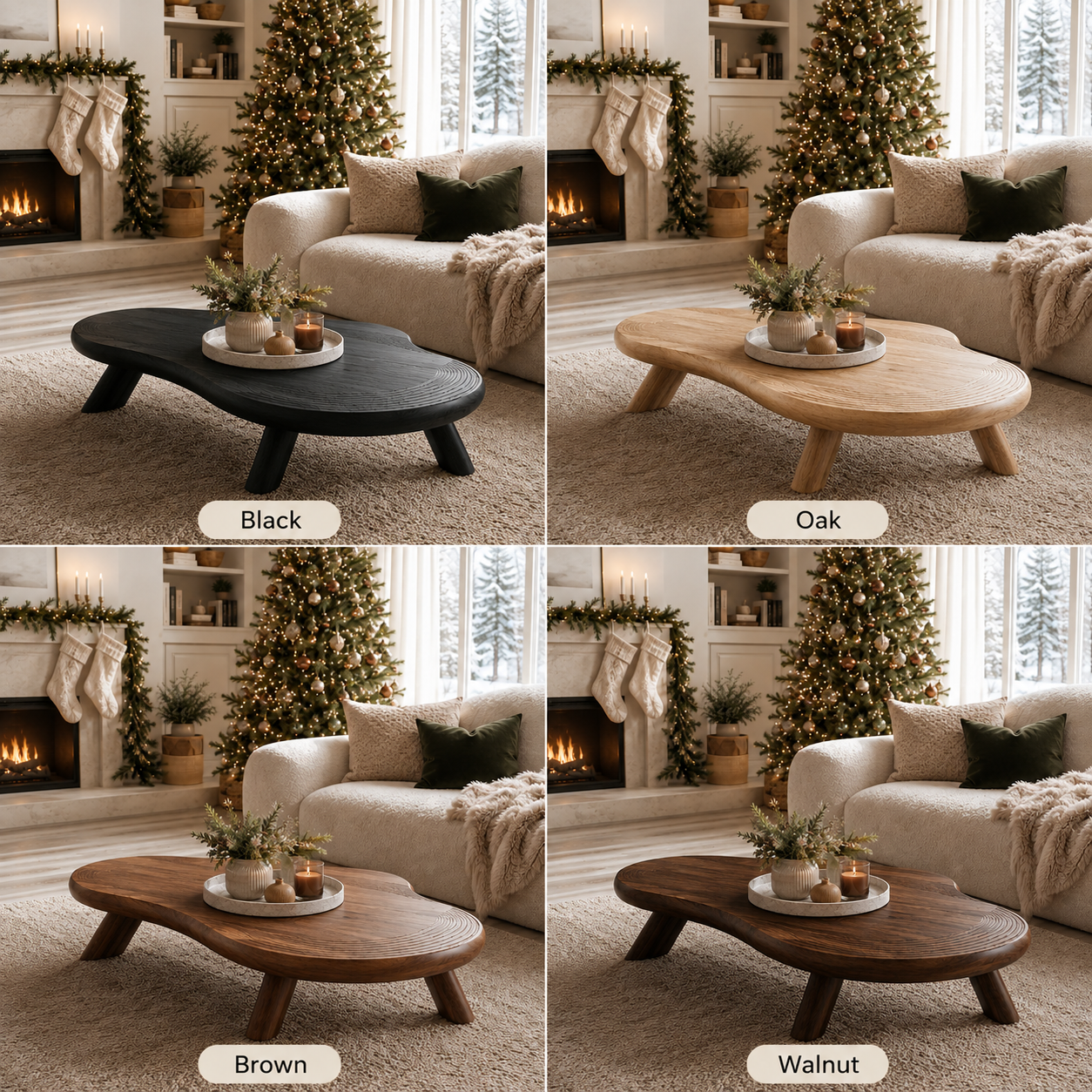 Organic Ripple Edge Wood Coffee Table