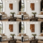 Elephant Wood Wall Art – Solid Wood 3D Relief Carving for Living Room Decor