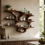 Wall-Mounted Kitchen Shelf – Solid Wood Organizer Shelf for Kitchen Decor