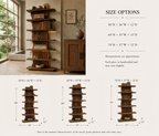 Tall Bookcase – Solid Wood Display Shelf for Living Room