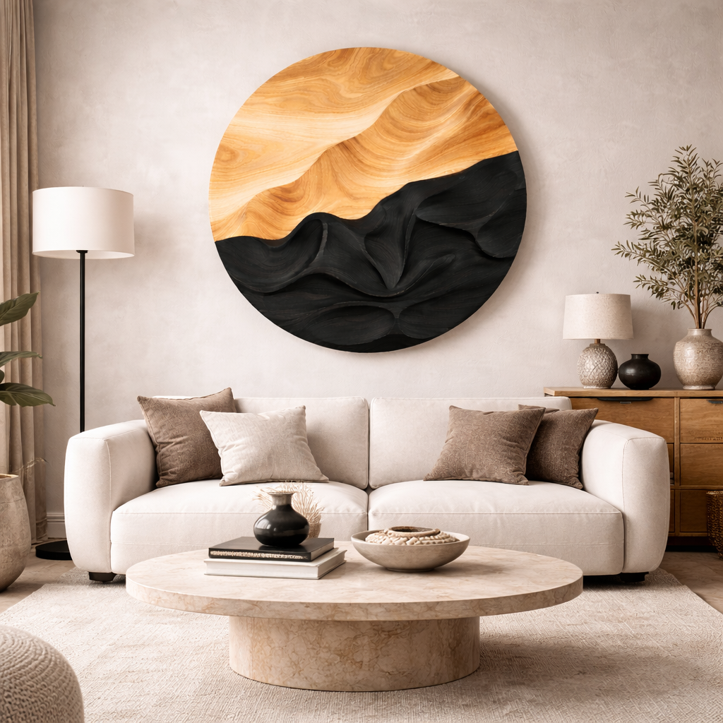 Sculptural Wall Art – Handmade Wooden Decor for Modern Home