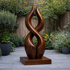 Wooden Outdoor Sculpture – Modern Natural Art Decor