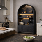 Arched Display Cabinet – Wooden Storage Cabinet with Integrated Lighting