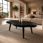 Round Coffee Table – Solid Wood Table for Living Room