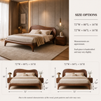 Curved Bed Frame – Solid Wood Platform Bed for Modern Bedroom