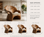 Sculptural Lounge Chair – Solid Wood Accent Chair with Cushioned Seat