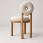 Donut Back Bouclé Dining Chair