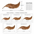 Feather Wood Wall Art – Solid Wood Carved Wall Decor for Bedroom Decor