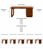 Solid Wood Executive Desk – Natural Wood Office Desk with Drawers for Home Office Decor