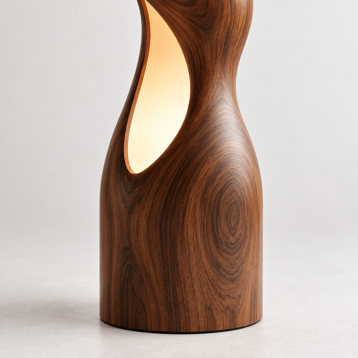 Sculptural Wave Wood Floor Lamp