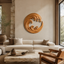 Round Wave Wood Wall Art – Solid Wood Carved Wall Decor for Living Room Decor