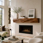 Wood Fireplace Mantel – Solid Wood Floating Shelf for Living Room Decor