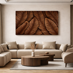 Carved Wooden Wall Art – Modern Natural Leaf Wall Sculpture