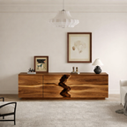 Solid Wood TV Stand – Modern Natural Media Console