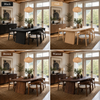 Oval Wood Dining Table Set – Solid Wood Dining Room Table with Chairs for Coastal Home Decor